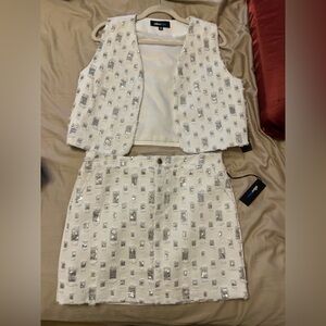 Alice + Blue Sequin Embellished Vest and Skirt